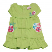 Рокля с флорална щампа за бебе за момиче зелена Boboli 154228 