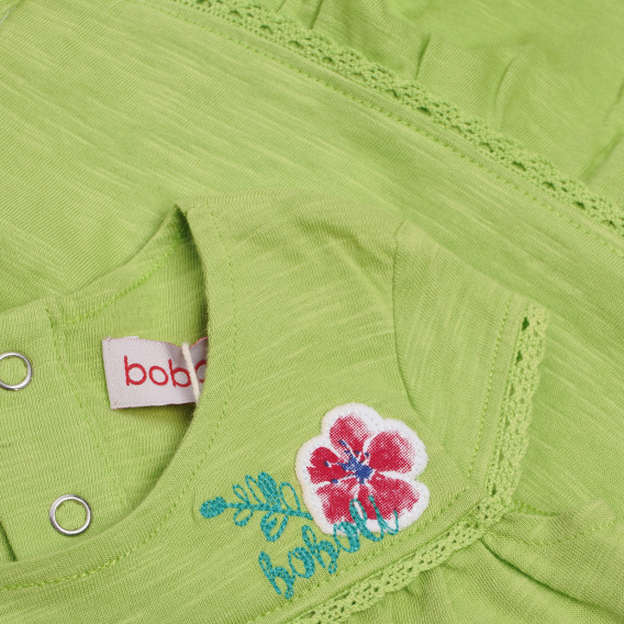 Рокля с флорална щампа за бебе за момиче зелена Boboli 154231 4