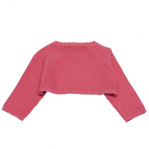 Памучна жилетка с панделка за бебе за момиче розова Boboli 154325 2