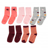 Комплект от 5 броя разноцветни чорапи за момиче Name it 154399 