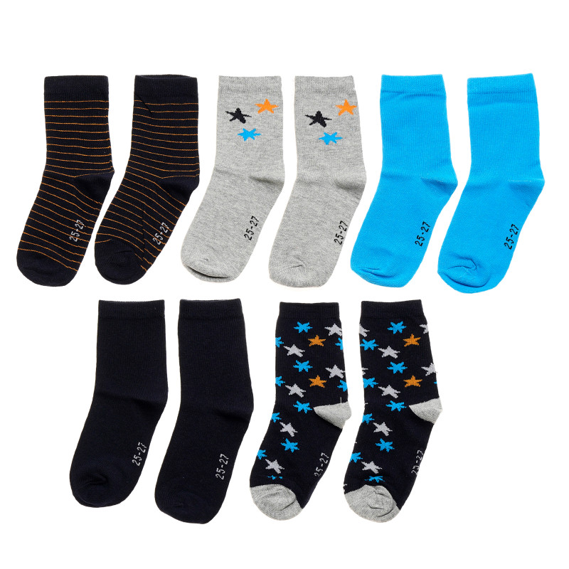 Комплект от 5 броя разноцветни чорапи за момче  154406