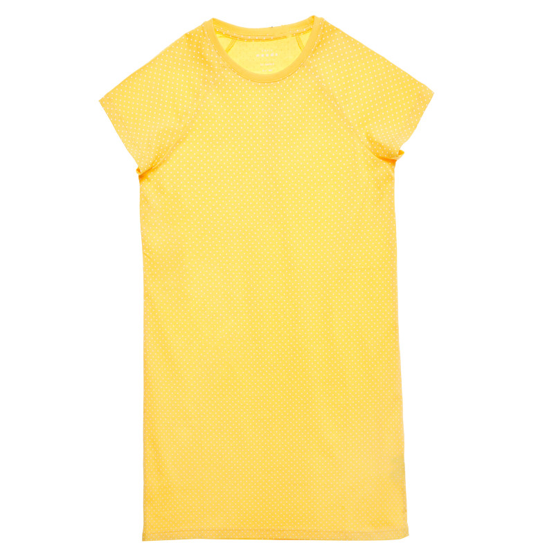 Памучна рокля с реглан ръкав за момиче жълта  154549