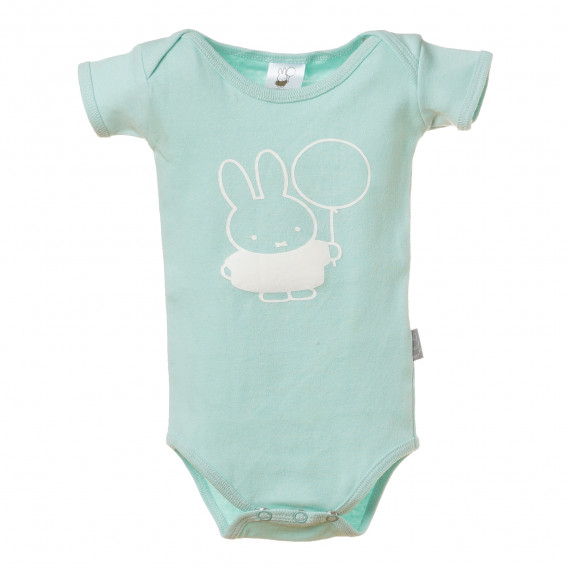 Памучно боди с къс ръкав и щампа на зайче за бебе Miffy 154744 