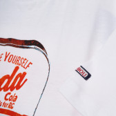 Памучна тениска с щампа за момче бяла Boboli 154793 3