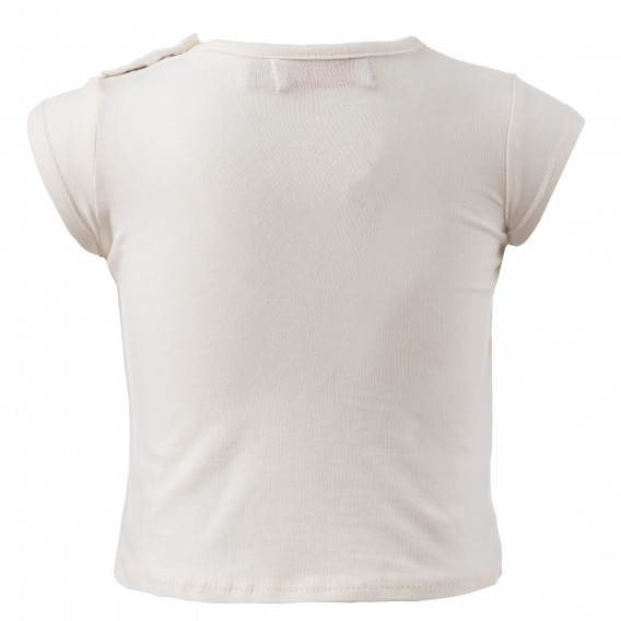 Памучна тениска с щампа за бебе за момиче бяла Boboli 154803 2