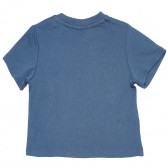 Памучна блуза с къс ръкав и щампа за бебе за момче синя Boboli 154811 2