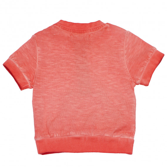 Памучна тениска с флорален принт за бебе оранжева Boboli 154855 2
