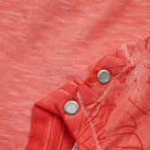 Памучна тениска с флорален принт за бебе оранжева Boboli 154857 4