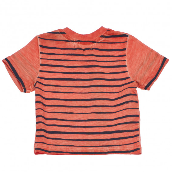 Памучна тениска с износен ефект и надпис за бебе за момче оранжева Boboli 154859 2