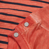 Памучна тениска с износен ефект и надпис за бебе за момче оранжева Boboli 154861 4