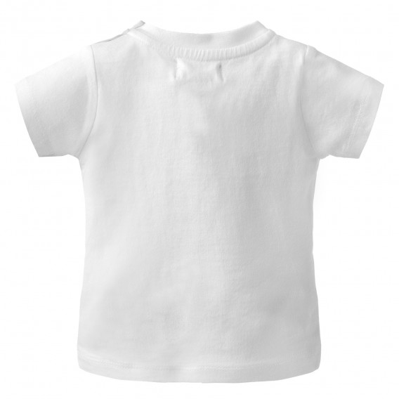 Памучна тениска с щампа за бебе, бял цвят Boboli 154898 3