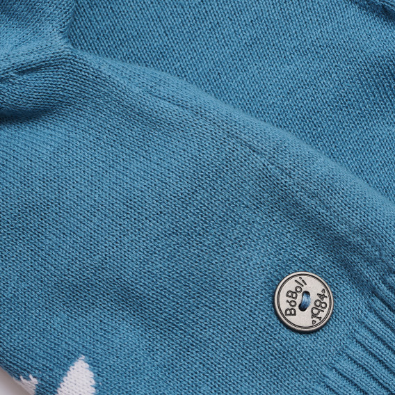 Памучен пуловер с бродерия за бебе за момче син Boboli 154917 3