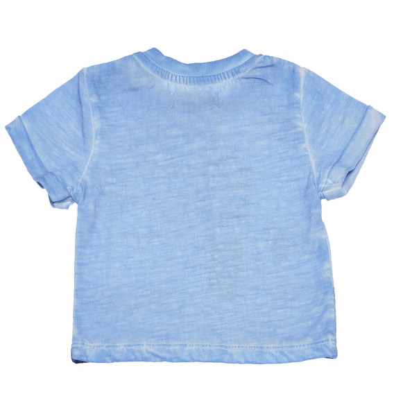 Памучна тениска с принт на морски мотиви за бебе за момче синя Boboli 154923 2