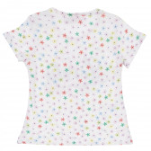 Памучна тениска с флорален принт и надпис за бебе Boboli 154927 2
