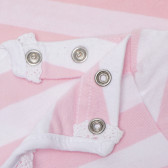 Тениска в бяло розово райе с надпис за бебе Boboli 154933 4