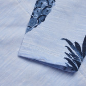 Памучна блуза с дълъг ръкав и принт на ананаси за момиче синя Boboli 154937 4