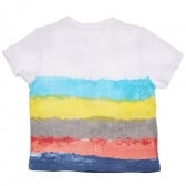 Памучна тениска с цветен принт за бебе за момче бяла Boboli 154947 2