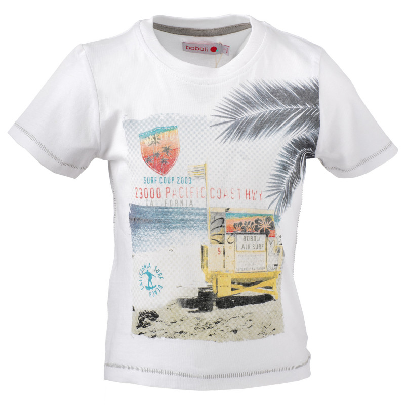 Памучна тениска с принт на морска тематика, за момче  154954
