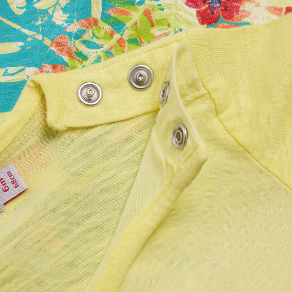 Тениска с щампа за бебе за момиче жълта Boboli 154968 4
