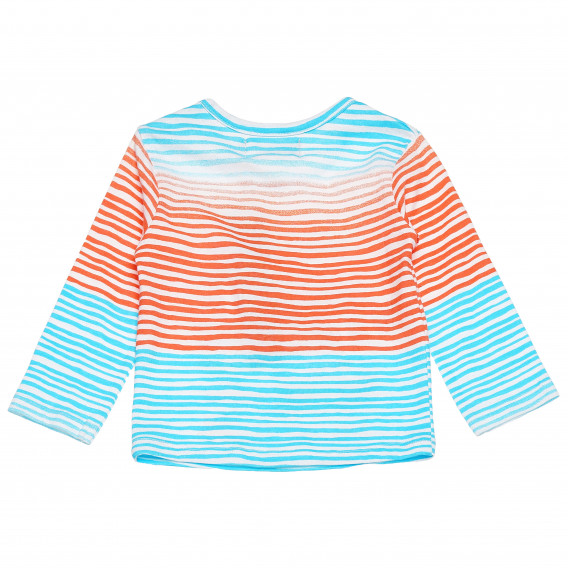 Памучна блуза с щампа и цветно райе за бебе Boboli 154986 2
