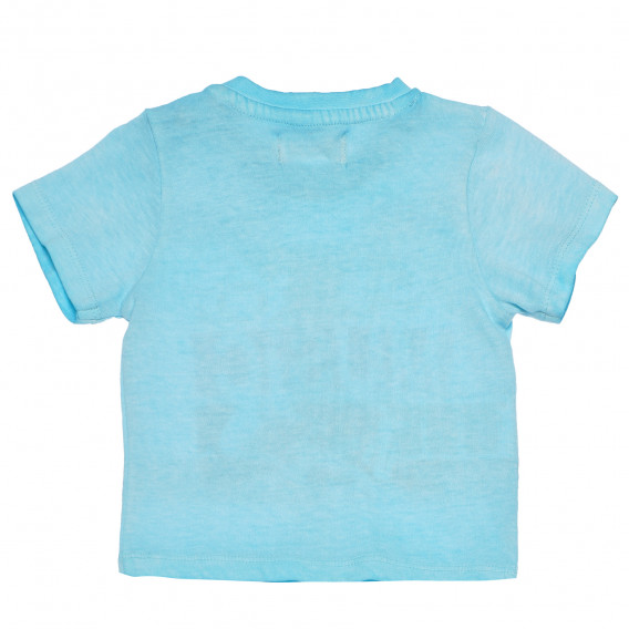 Памучна тениска с щампа за бебе за момче светло синя Boboli 154994 2