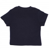 Памучна тениска с надпис за бебе за момче тъмно синя Boboli 155002 2