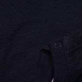 Памучна тениска с надпис за бебе за момче тъмно синя Boboli 155004 4