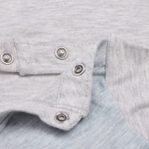 Блуза с надпис за бебе за момче сива Boboli 155016 4