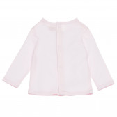 Памучна блуза щампа и надпис за бебе за момиче розова Boboli 155018 2