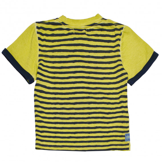 Памучна тениска с щампа за момче жълта Boboli 155034 2