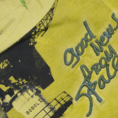 Памучна тениска с щампа за момче жълта Boboli 155035 3