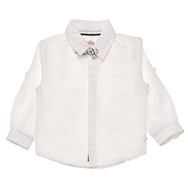 Риза с дълъг ръкав и папийонка за бебе за момче бяла  155285