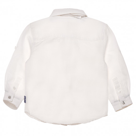Риза с дълъг ръкав и папийонка за бебе за момче бяла Boboli 155286 2