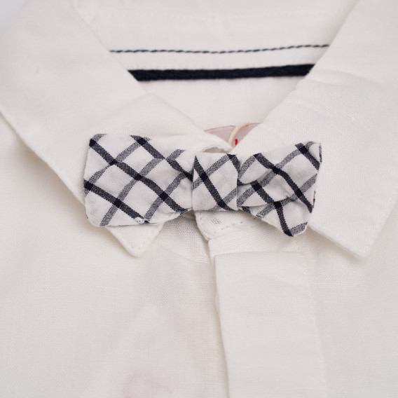 Риза с дълъг ръкав и папийонка за бебе за момче бяла Boboli 155287 3