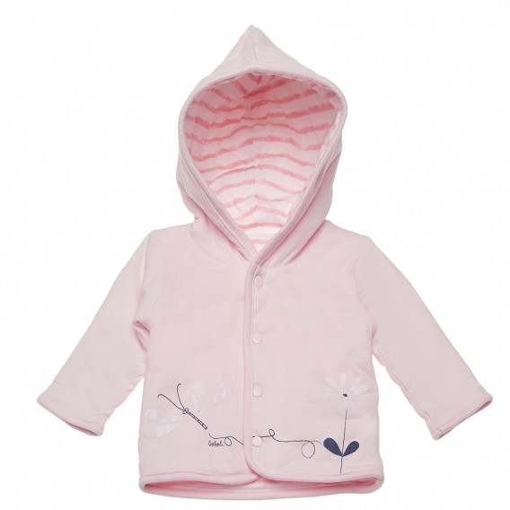 Двулицево памучно яке за бебе за момиче розово Boboli 155453 7