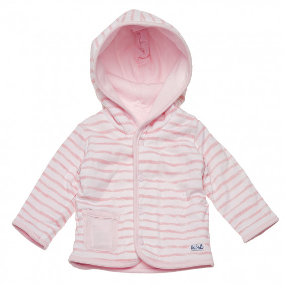 Двулицево памучно яке за бебе за момиче розово Boboli 155454 8