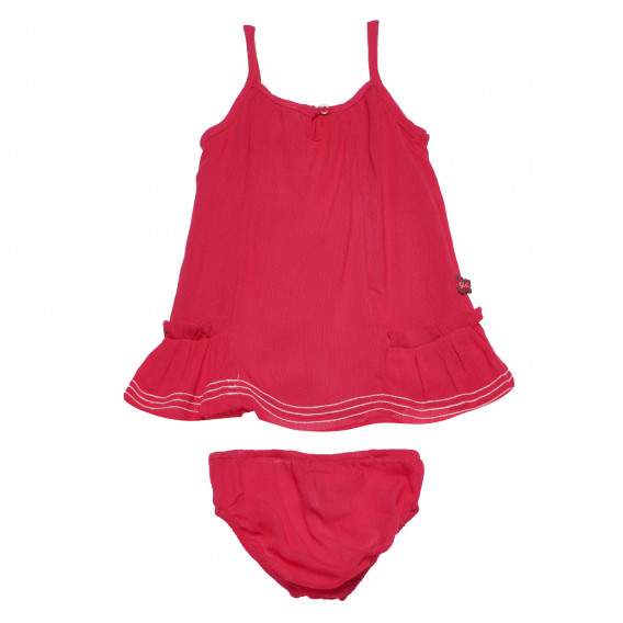 Комплект рокля с гащички за бебе за момиче червени Boboli 155481 2