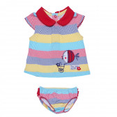 Памучен комплект рокля с гащички за бебе за момиче многоцветен Boboli 155528 