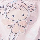 Памучен къс гащеризон с апликация за бебе за момиче розов Boboli 155616 3
