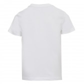 Памучна блуза с къс ръкав и графичен принт за момче бяла KIABI 155965 4