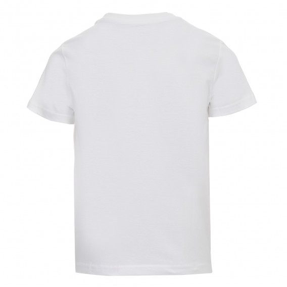 Памучна блуза с къс ръкав и графичен принт за момче бяла KIABI 155965 4