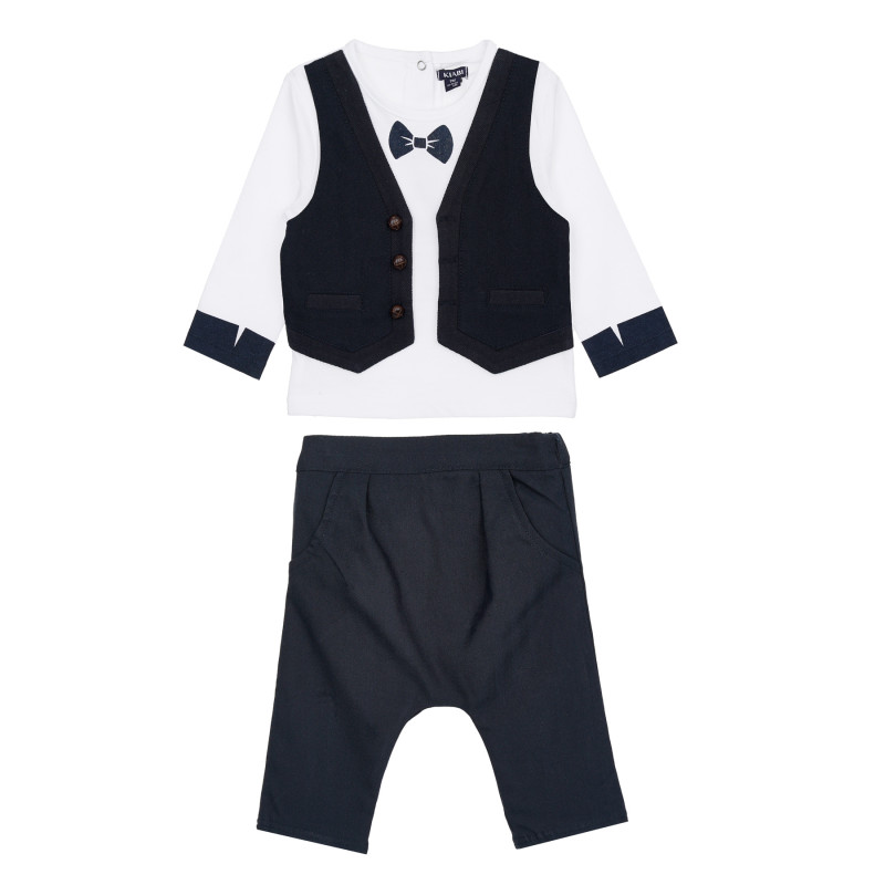 Памучен комплект блуза и спортен панталон за бебе  156092