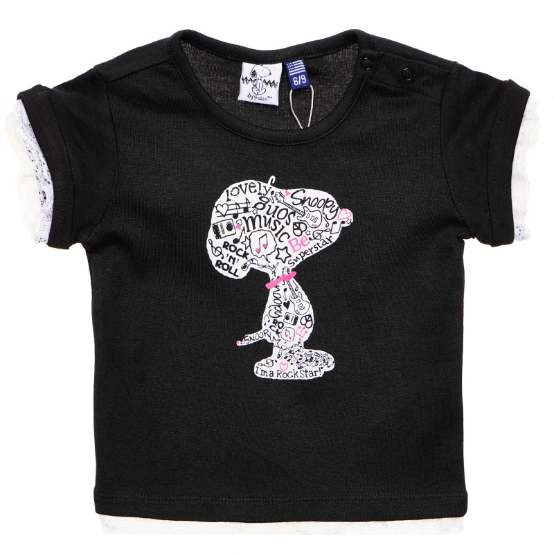 Тениска за бебе за момиче черен  156123