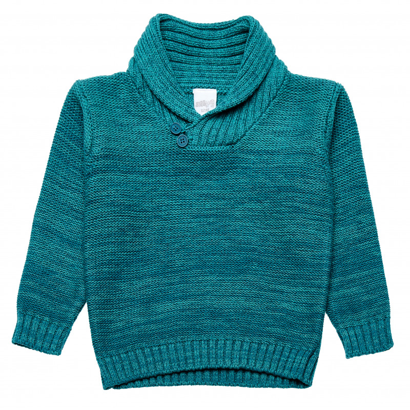 Памучен пуловер за бебе за момче зелен  156158