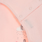 Памучна блуза с дълъг ръкав и графичен принт за момиче розова KIABI 156211 3
