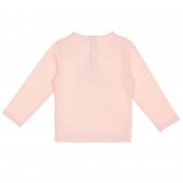 Памучна блуза с дълъг ръкав и графичен принт за момиче розова KIABI 156213 4