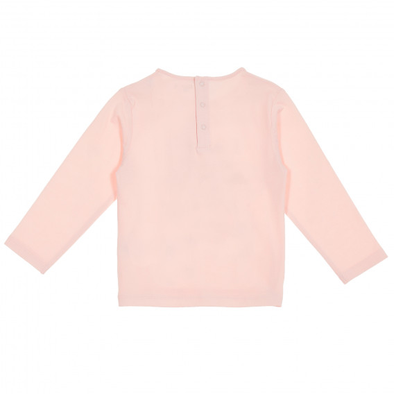 Памучна блуза с дълъг ръкав и графичен принт за момиче розова KIABI 156213 4