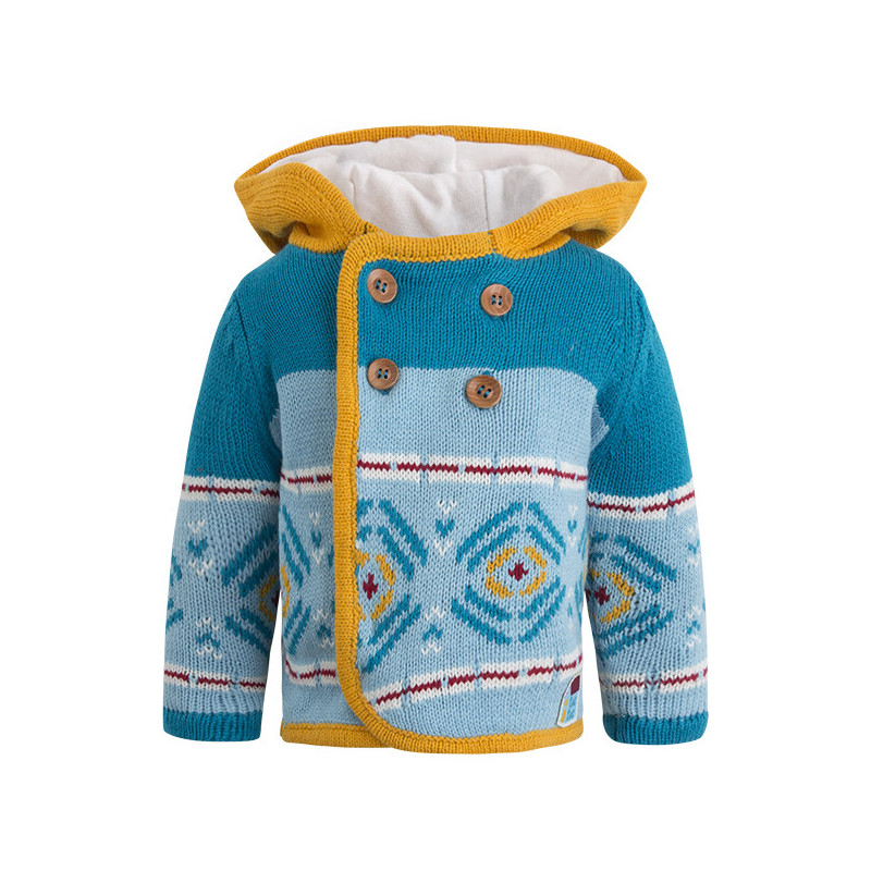 Плетено яке с качулка за бебе за момче  1566
