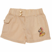 Памучен панталон за бебе за момиче бежов Original Marines 156662 