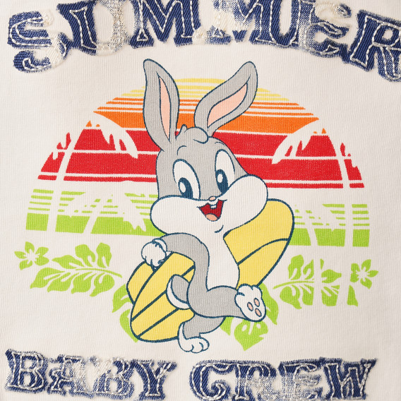 Памучна тениска за бебе за момче в бяло и оранжево Original Marines 156668 2